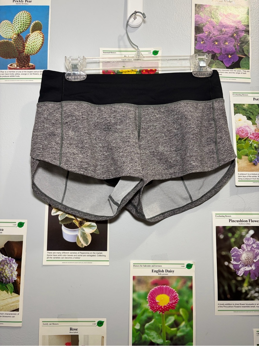 lululemon athletica Black & Gray Layered Waistband Athletic Shorts